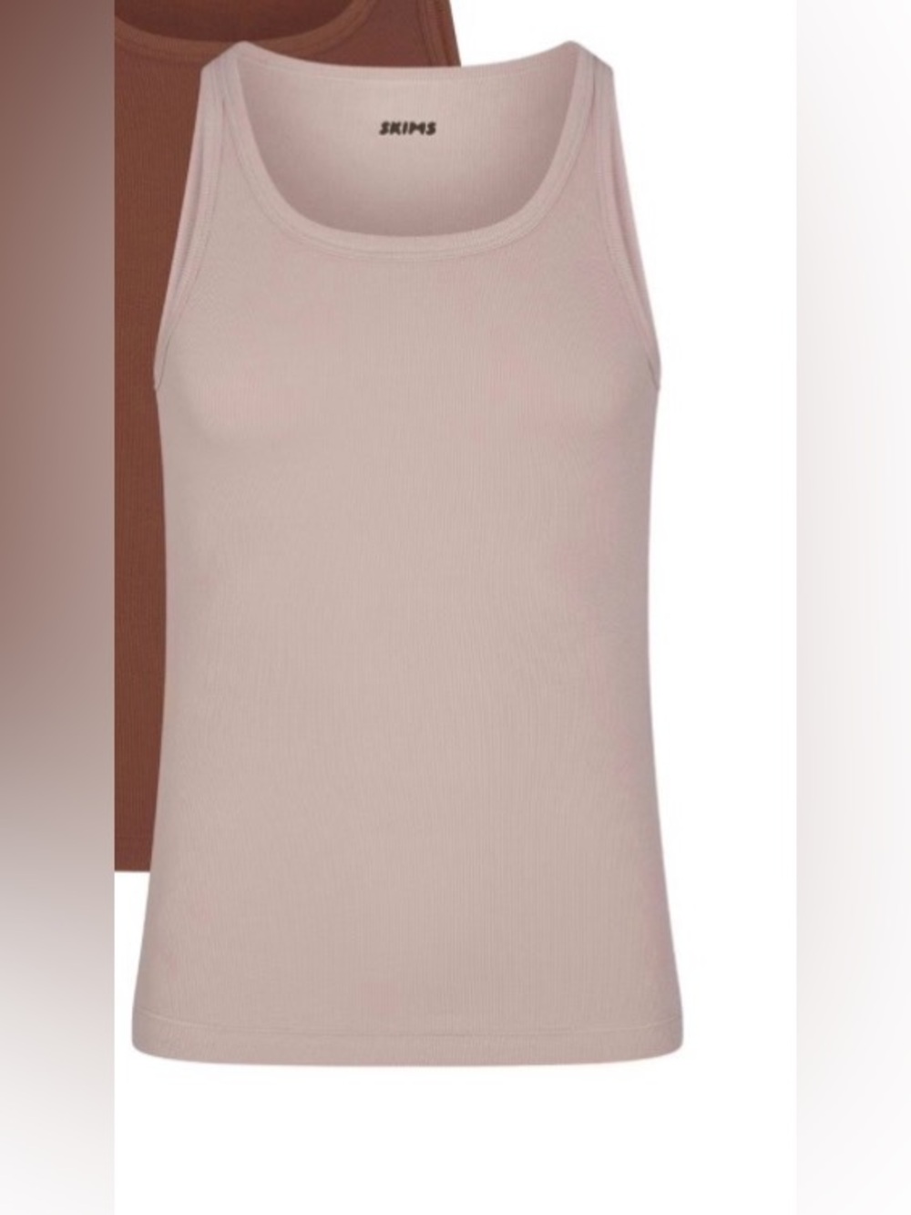 NWT SKIMS Cotton Ribbed Tank XL- Fawn